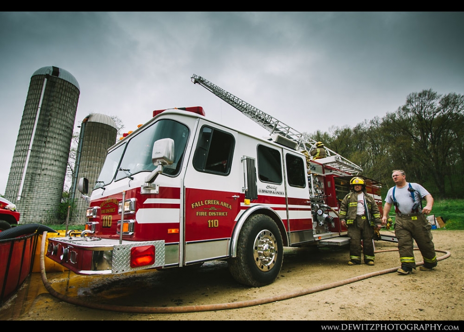 Eau Claire County Barn Fire Fall Creek, WI Fire Department