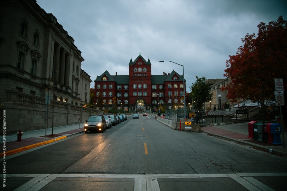 Looking Up Street at Science Hall