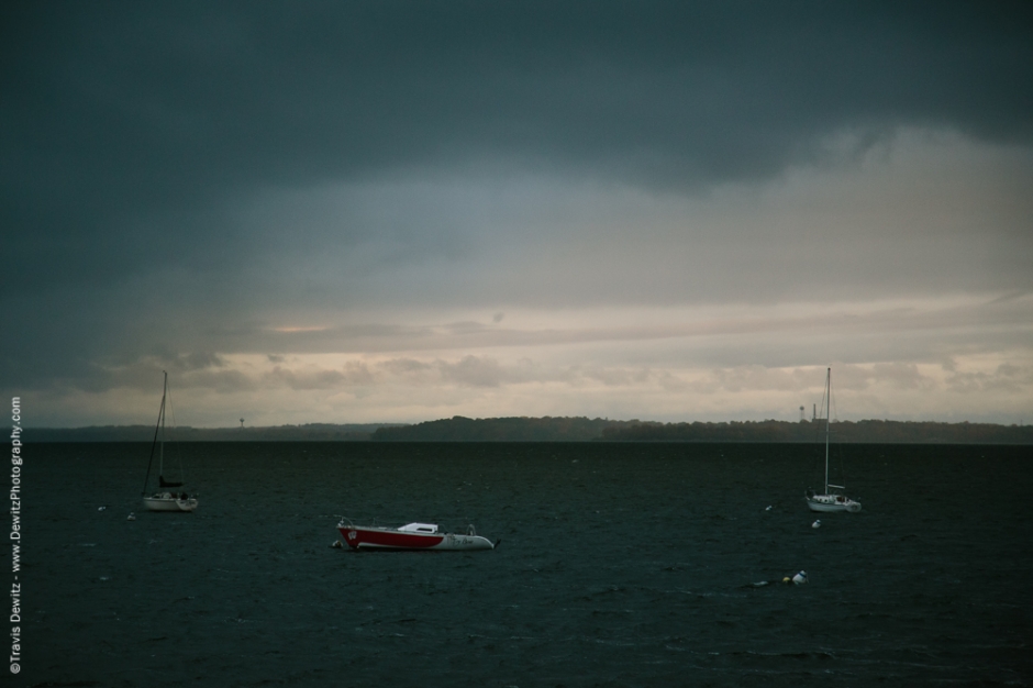 Sail Boats on Windy Lake Mendota Madison Dusk