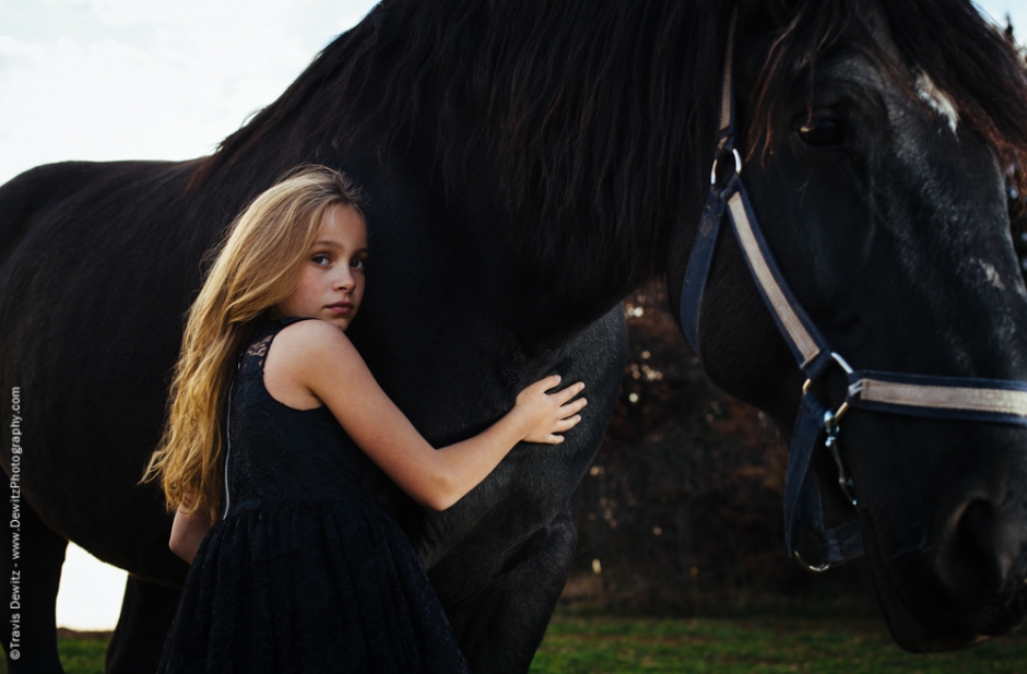Teslyn - Innocent Young Girl Holds Horse