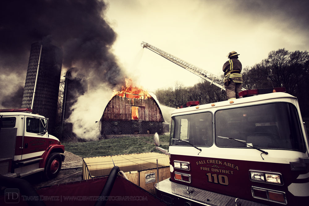 Fall Creek Fire Department Barn Fire Training