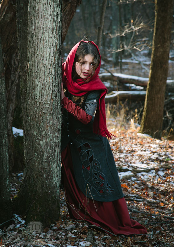 Red Riding Hood Against Tree