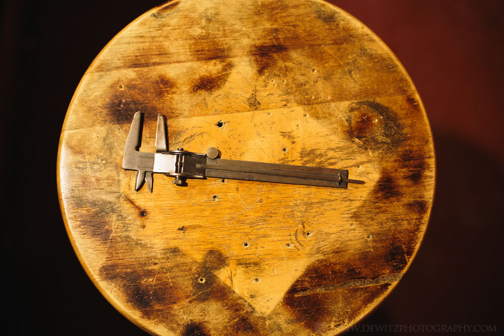 christensen_glass_micrometer_on_wood_stool