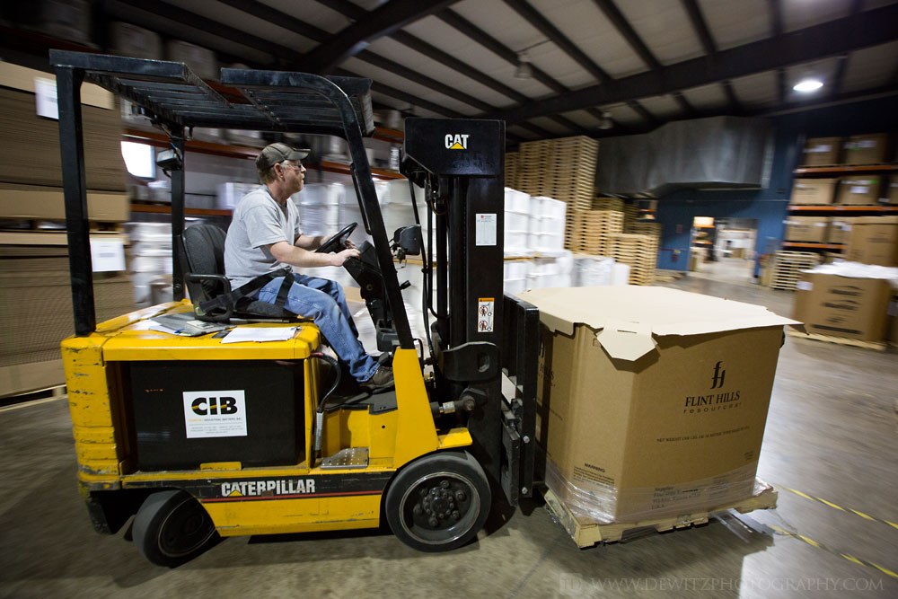 Film Tech Panning Forklift Driver in Warehouse