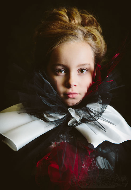 Teslyn Portrait with Lace and Bentley Dress and Neck Piece