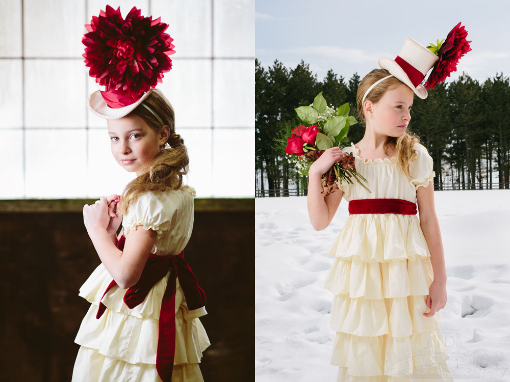 Teslyn in Kentucky Derby Dress and flower hat