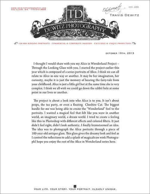 dewitz photography vintage inspired letterhead