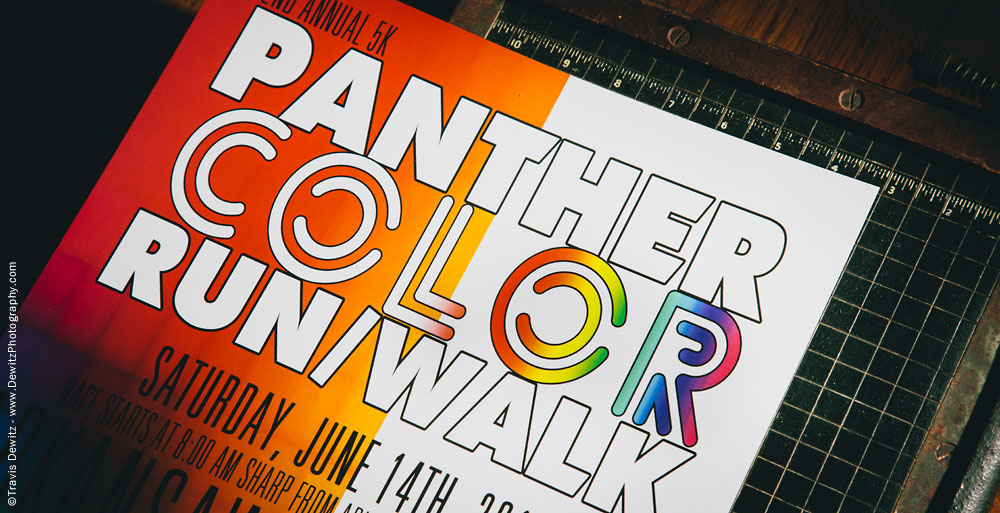 2014 Panther Color Run Event Poster on Paper Cutter