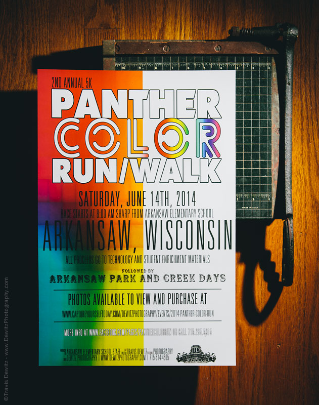 Panther Color Run Event Poster Graphic Design