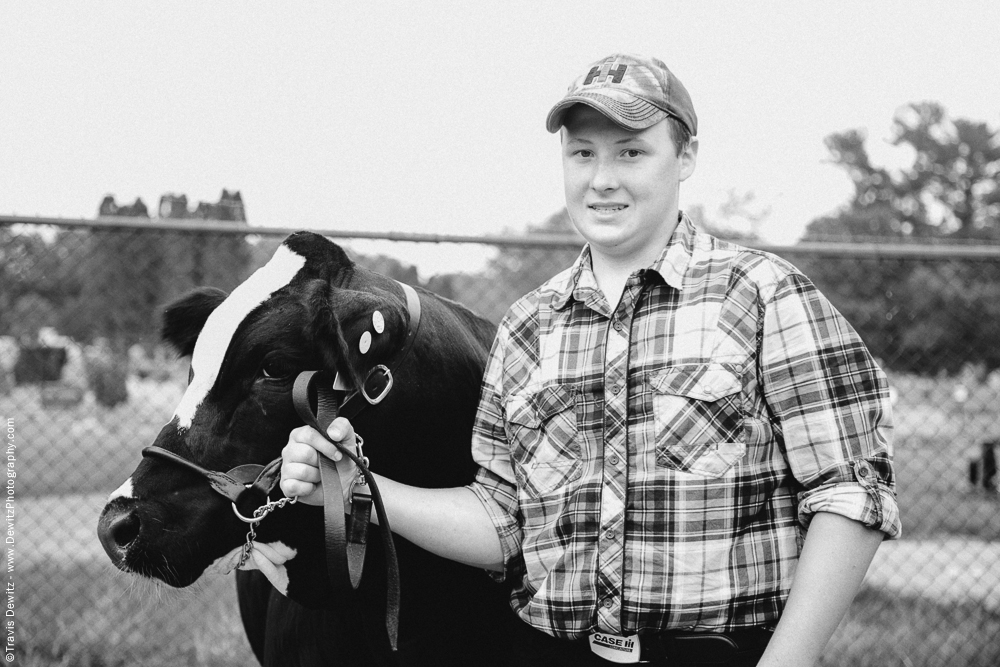 Northern Wisconsin State Fair Boy With Case Hat and Cow