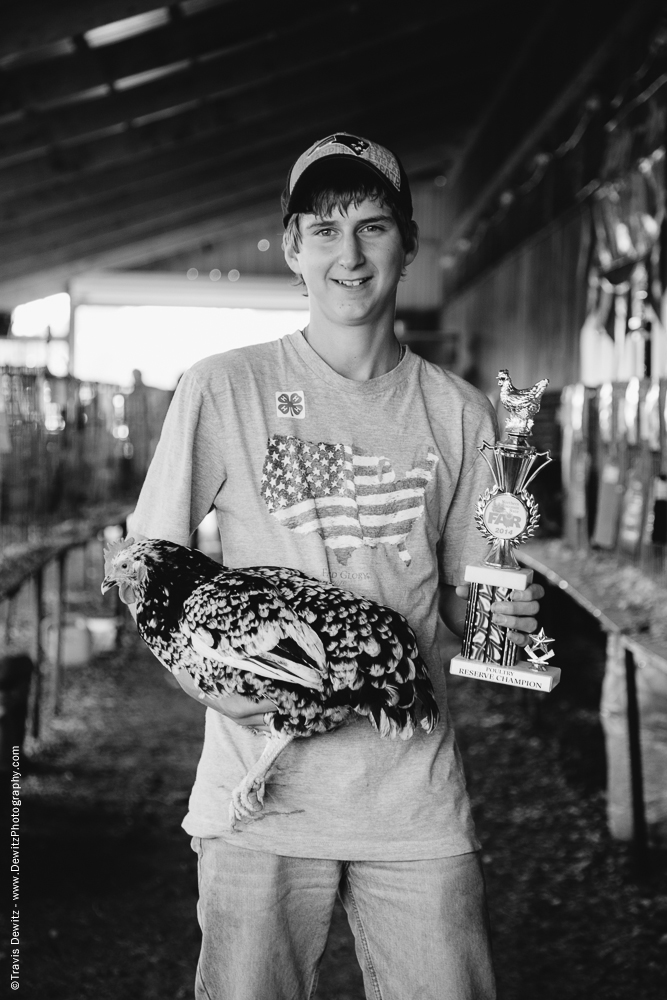 Northern Wisconsin State Fair Boy With Trophy Winning Hen