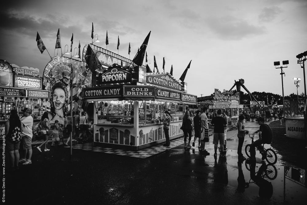 Northern Wisconsin State Fair Carnivale Stand and Boy on Bike