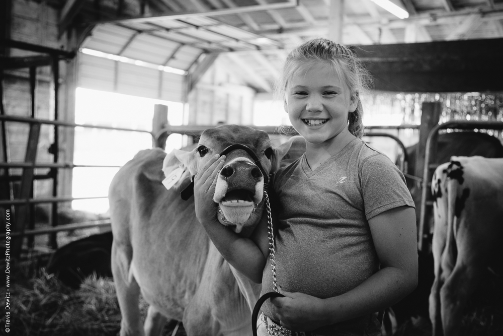 Northern Wisconsin State Fair Girl Holding Cow