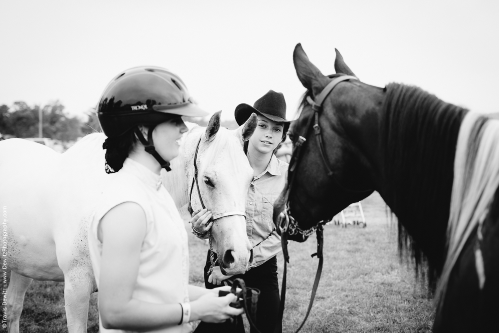 Northern Wisconsin State Fair Girl Standing With Horses