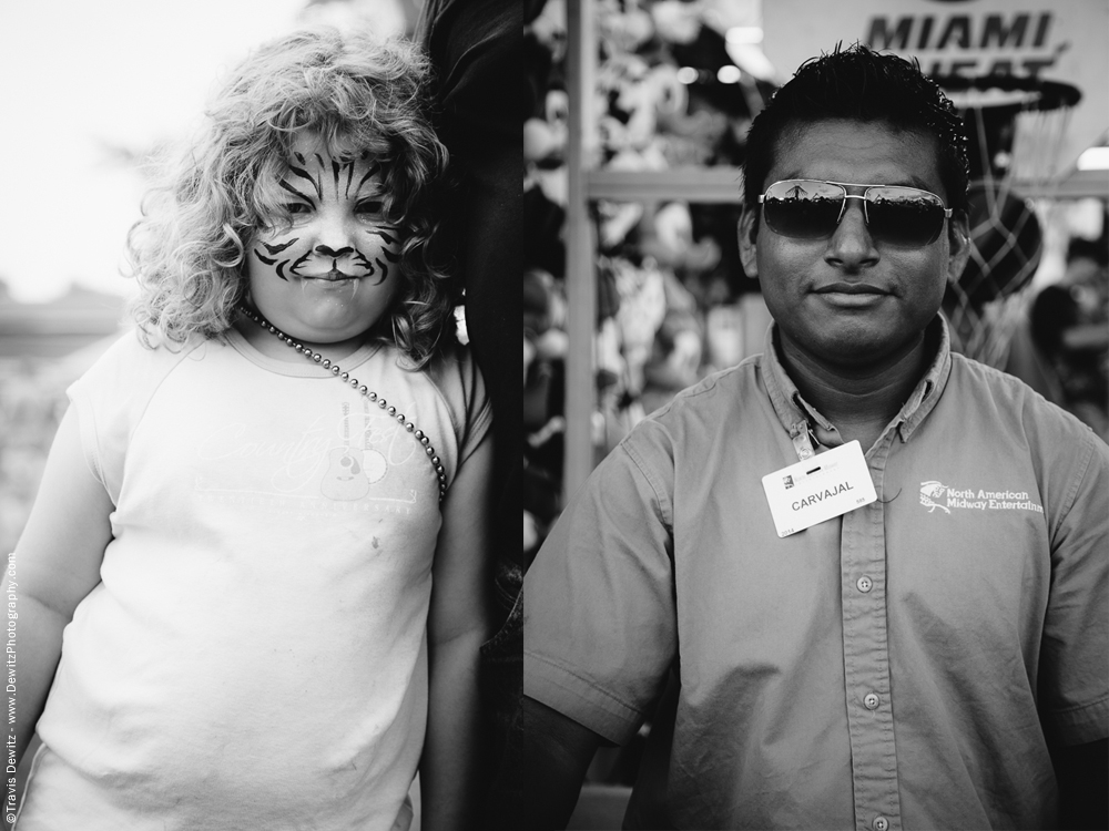 Northern Wisconsin State Fair Girl With Tiger Face - Carney With Shades On