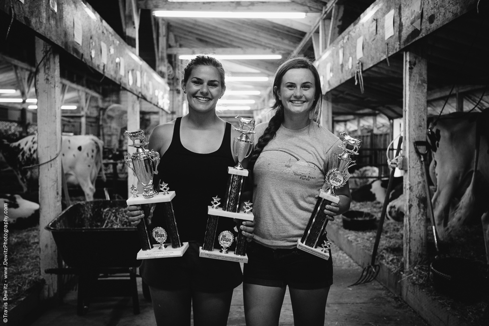 Northern Wisconsin State Fair Girls with Fair Trophies