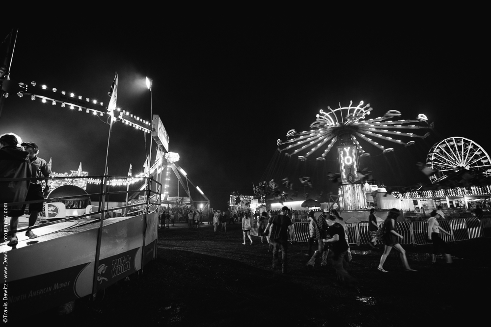 Northern Wisconsin State Fair Midway Rides at Night