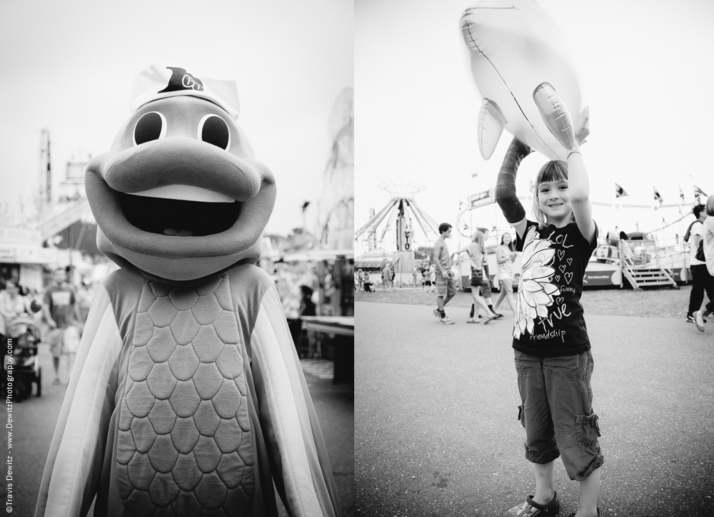 Northern Wisconsin State Fair RCU Mascot and Girl With Dolphin