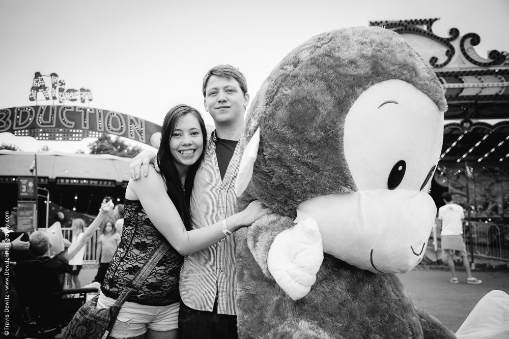Northern Wisconsin State Fair Teens With Huge Stuffed Monkey