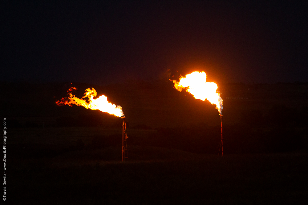 Large Gas Flares at Night