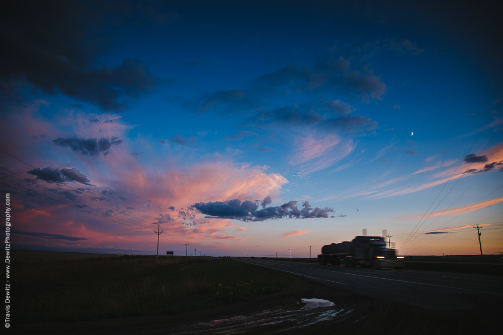 Oil Truck Traffic on Highway 2 East of Williston, ND