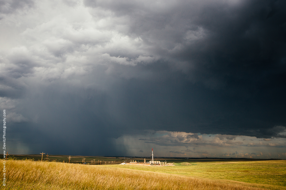 Thunderstorm Over Bakken Oil Rig