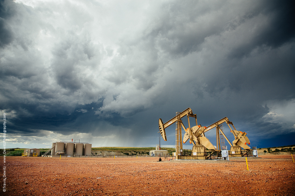 Thunderstorm Over Oil Well Site