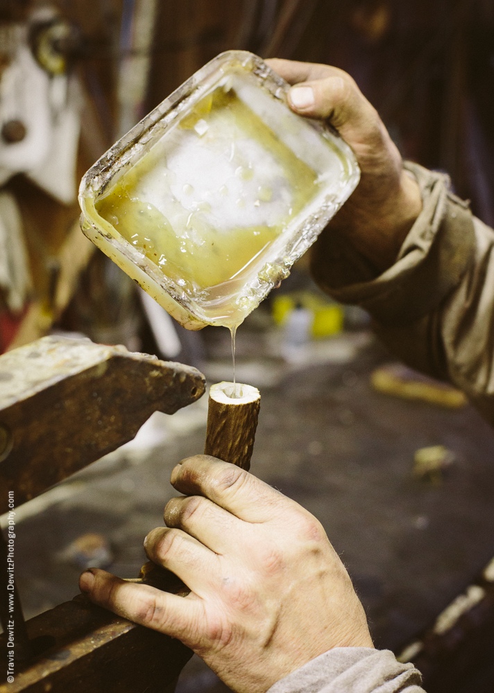 Pouring Epoxy in Knife Handle