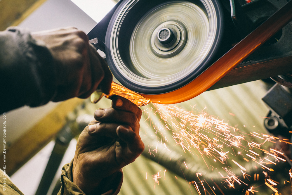 Sparks Flying From Smoothing Knife