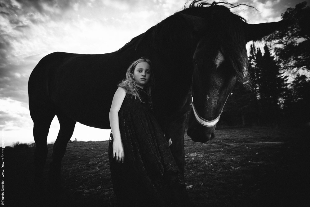 Teslyn - Girl Leaning Against Horse