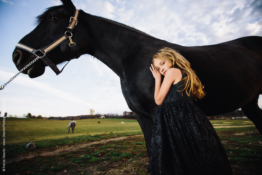 Teslyn - Innocent Pose Against Horse