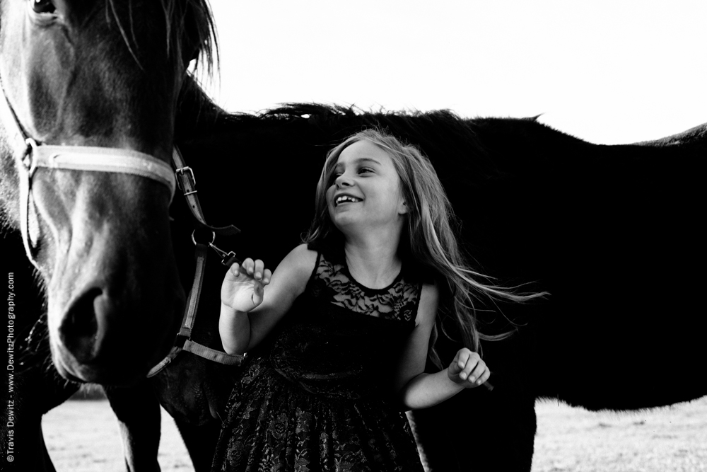 Teslyn - Very Happy Young Girl Laughs With Horse