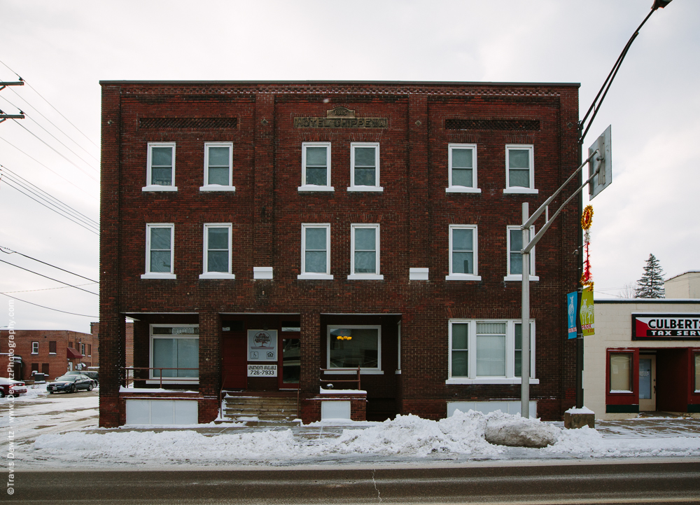 Hotel Chippewa was built in 1915. Rooms were $2.25 to $2.50 a night and were advertised having hot and cold running water along with having a telephone.