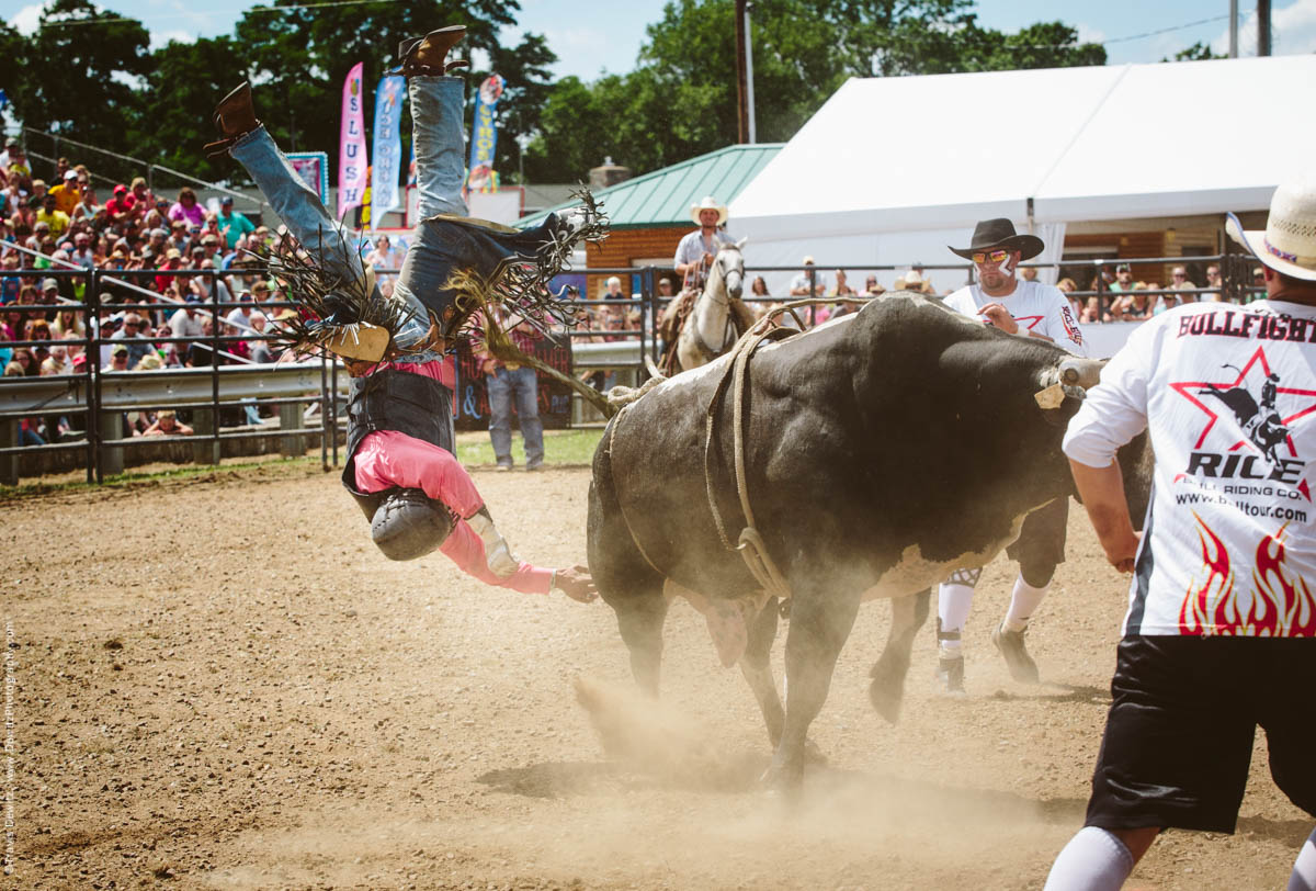 Bull Rider Tossed Upside Down with Chaps-2866