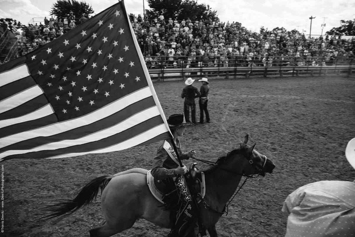 73-Miss Rice Bull Riding Circles Winners on Horse with Flag-3364