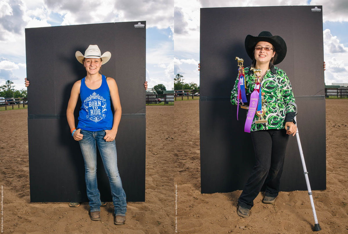 cowgirl-born-to-ride-portrait-in-horse-arena-northern-wisconsin-state-fair-2246-teen-disabled-girl-holds-winning-horse-trophies-awards-northern-wisconsin-state-fair-2237