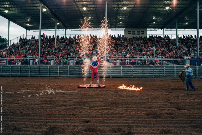 Wisconsin Rodeo Bull Riding and Barrel Racing into the Night