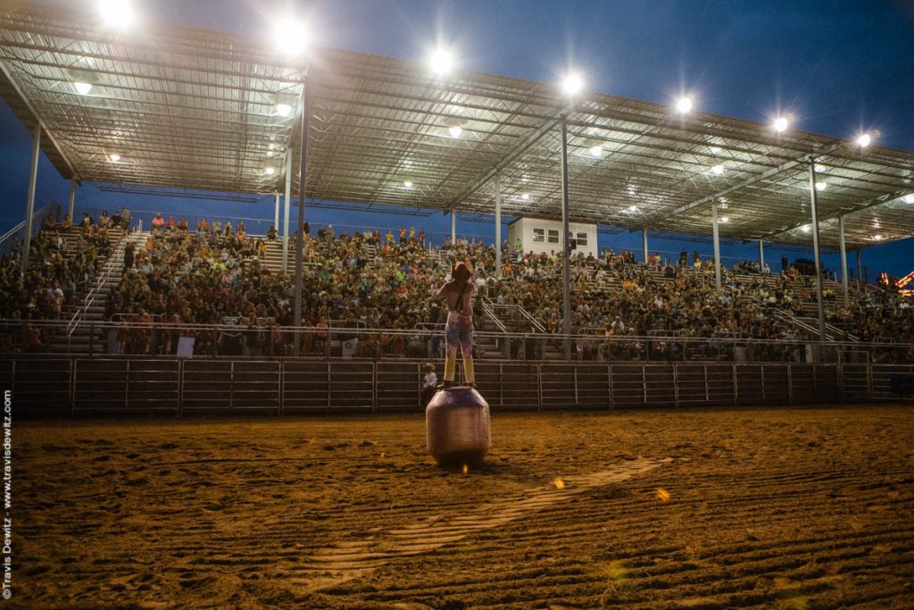 Wisconsin Rodeo Bull Riding and Barrel Racing into the Night