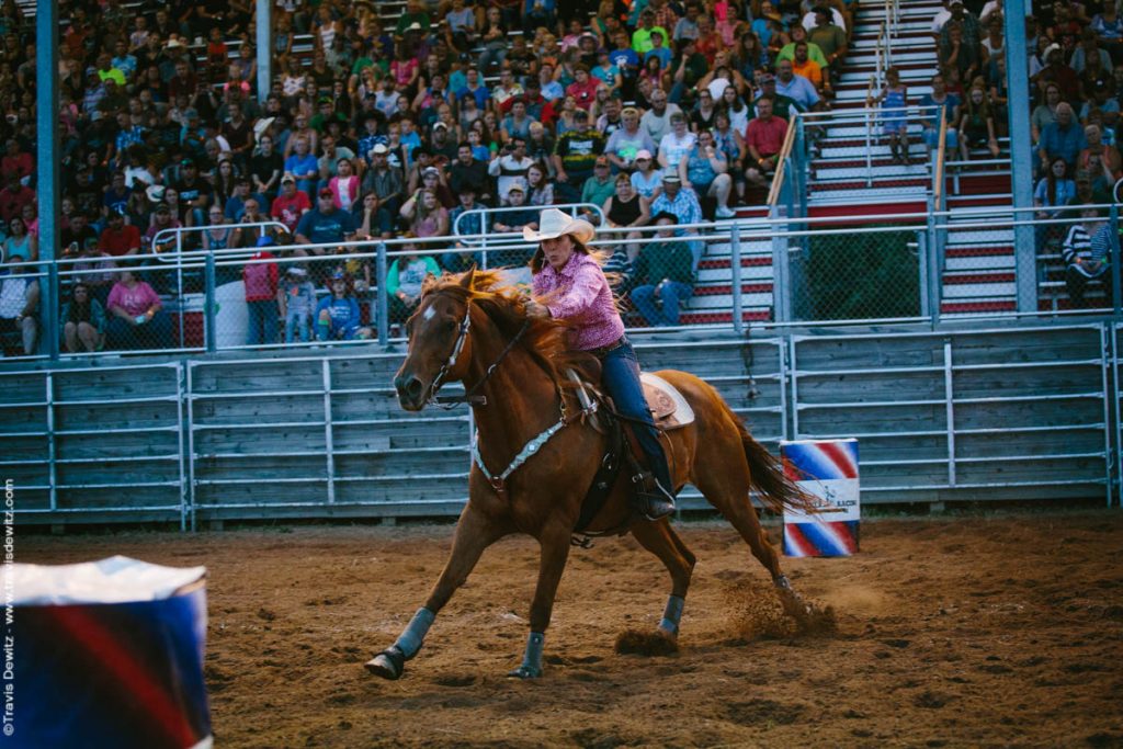 Wisconsin Rodeo Bull Riding and Barrel Racing into the Night